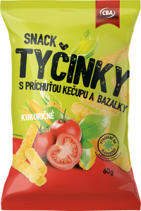 CBA Tyčinky snack s príchuťou kečupu a bazalky 60 g