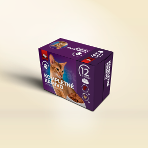 CBA kapsičky pre mačky 12 x 100g (6 x hydina, 6 x pečeň)