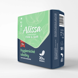 CBA ALISSA hygienické vložky normal anatomic s povrchom Fine & Soft 20 ks