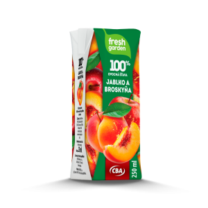 CBA Fresh Garden 100% ovocná šťava jablko a broskyňa 250 ml