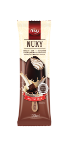 CBA NUKY. Mrazený krém s rastlinným tukom s vanilkovou a kakaovou príchuťou v kakaovej poleve 100 ml