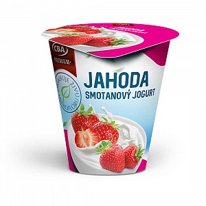 CBA Premium Smotanový jogurt jahodový 145 g